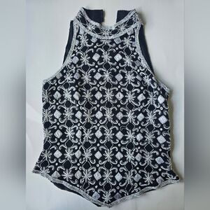 Pappel Boutique Evening Halter Top Beaded Sz. SMALL